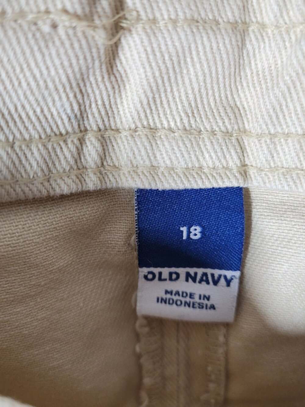 Old Navy Womens 18 Beige Denim Mini Skirt Button Front Pockets Jean Casual C1E - Picture 6 of 8